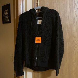 Faux fur zipper jacket